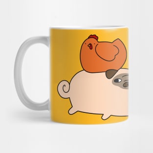 Pug and Little Red Chicken Mug